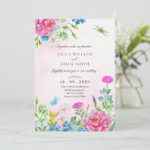 水彩フローラ美学結婚の 招待状 (スタンド正面)