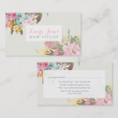 水彩フローラ美容師アポイントメントカード 予約カード (正面/裏面)