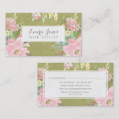 水彩フローラ美容師アポイントメントカード 予約カード (正面/裏面)