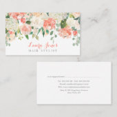 水彩フローラ美容師アポイントメントカード 予約カード (正面/裏面)