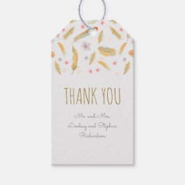水彩フローラ羽毛ボホ結婚ズ ギフトタグ