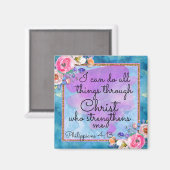 水彩フローラ聖なる書物、 経典すべてキリスト通り マグネット (正面/裏面)