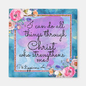 水彩フローラ聖なる書物、 経典すべてキリスト通り マグネット (正面)