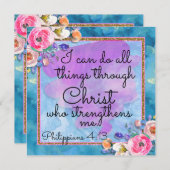 水彩フローラ聖なる書物、 経典キリストカード (正面/裏面)