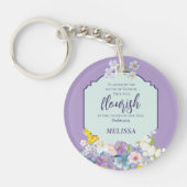 水彩フローラ聖なる書物、 経典詩パーソナライズされた キーホルダー (正面)