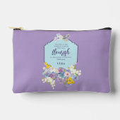 水彩フローラ聖句パーソナライズされた アクセサリーポーチ (正面)