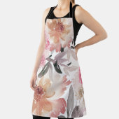 水彩フローラ背景パターン，花，アート，フロー エプロン (インサイチュ)