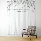 水彩フローラ背景結婚背景 タペストリー (インサイチュ)