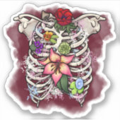 水彩フローラ胸郭 シール (正面)