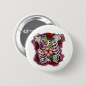 水彩フローラ胸郭 缶バッジ (正面&裏面)