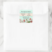 水彩フローラ自家製石鹸製品ラベル スクエアシール (バッグ)