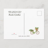 水彩フローラ自転車クリスマスベビー期待 案内ポストカード (裏面)