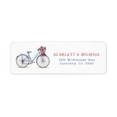 水彩フローラ自転車引っ越しました差出人住所 ラベル (正面)