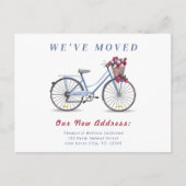 水彩フローラ自転車l引っ越しましたニューホーム ポストカード (正面)