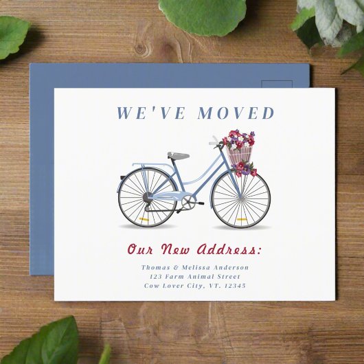 水彩フローラ自転車l引っ越しましたニューホーム ポストカード