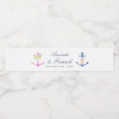 水彩フローラ航海の結婚の ペットボトルラベル (シングルラベル)