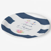 水彩フローラ航海の結婚の ペーパープレート (アングル)