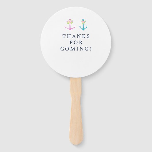 水彩フローラ航海の結婚式の引き出物 ハンドファン (裏面)