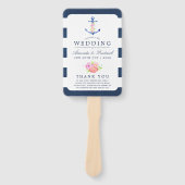 水彩フローラ航海の結婚式 プログラム ハンドファン (正面)