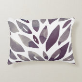 水彩フローラ花びら – 紫と灰色 アクセントクッション (正面)