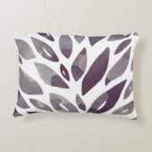 水彩フローラ花びら – 紫と灰色 アクセントクッション (裏面)