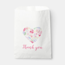 水彩フローラ花ハート フェイバーバッグ