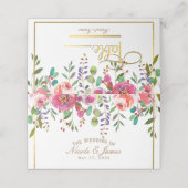 水彩フローラ花モダン結婚のテーブル プレイスカード (外部開封)