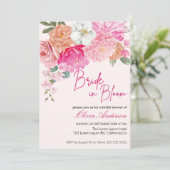 水彩フローラ花嫁イン開花ブライダルシャワー 招待状 (スタンド正面)