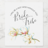 水彩フローラ花嫁プロポーザルのラベル ワインラベル (シングルラベル)