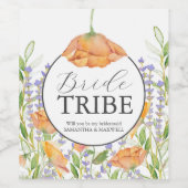 水彩フローラ花嫁プロポーザルのラベル ワインラベル (シングルラベル)