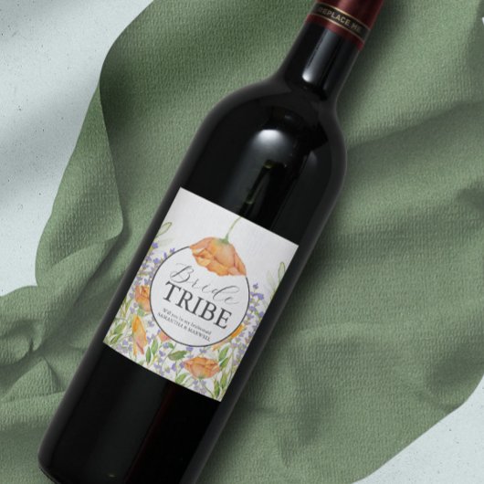 水彩フローラ花嫁プロポーザルのラベル ワインラベル