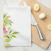 水彩フローラ花柄キッチンタオル キッチンタオル (四つ折り)