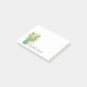 水彩フローラ花瓶チューリップススクリプトモノグラム4x3 ポストイット (アングル)