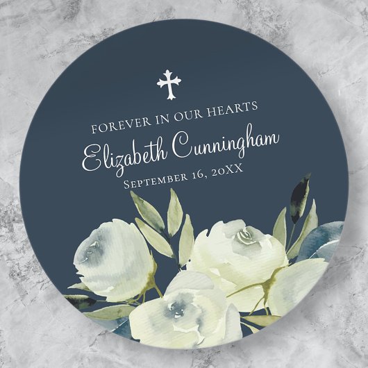 水彩フローラ花記念封筒用シール ラウンドシール