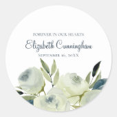 水彩フローラ花記念封筒用シール ラウンドシール (正面)