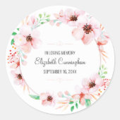 水彩フローラ花記念封筒用シール ラウンドシール (正面)