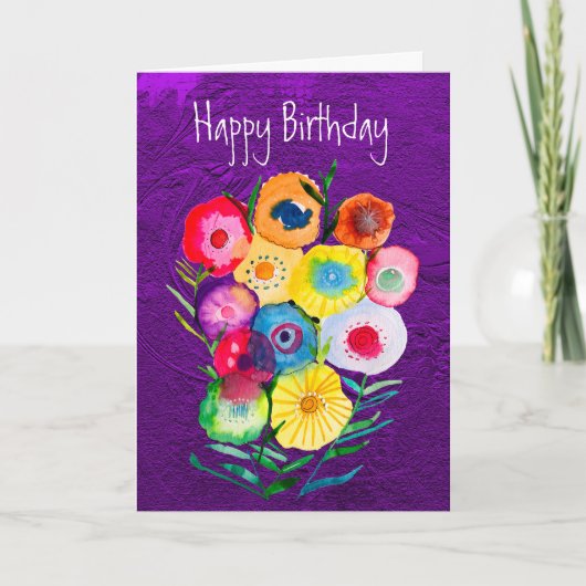 水彩フローラ花 カード (正面)