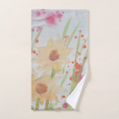 水彩フローラ芸術 バスタオルセット (ハンドタオル)