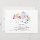 水彩フローラ茶パーティの招待状 招待状 (正面)