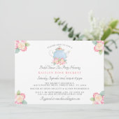 水彩フローラ茶パーティー |ブライダルシャワー 招待状 (スタンド正面)