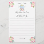 水彩フローラ茶パーティー |ベビーシャワーアドバイス (正面)