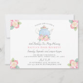 水彩フローラ茶パーティー |誕生日 招待状 (正面)