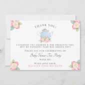 水彩フローラ茶パーティー |赤ちゃんシャワー サンキューカード (正面)