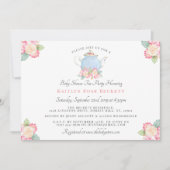 水彩フローラ茶パーティー |赤ちゃんシャワー 招待状 (正面)