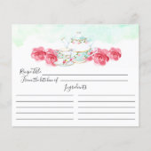 水彩フローラ茶ポットフローラレシピカード (正面)