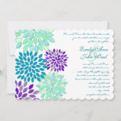 水彩フローラ菊の結婚式 招待状 (正面)