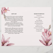 水彩フローラ葬儀プログラムテンプレート (裏面)