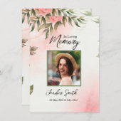 水彩フローラ葬儀祈りの言葉カード (正面/裏面)