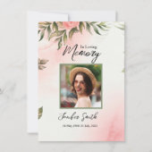 水彩フローラ葬儀祈りの言葉カード (正面)