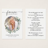 水彩フローラ葬儀記念祈りの言葉カード (正面&裏面)